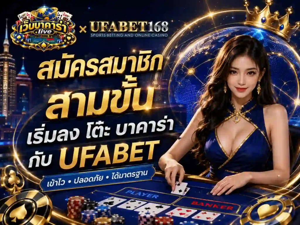 สมัครสมาชิก สามขั้น เริ่มลง โต๊ะ บาคาร่า กับ UFABET