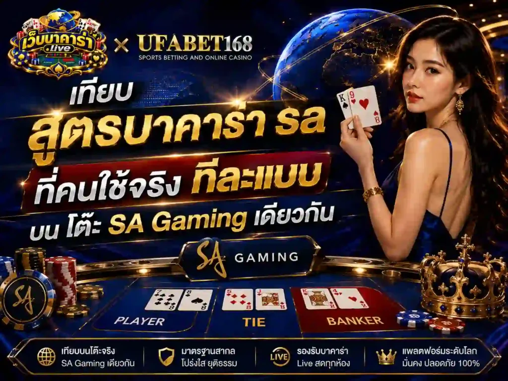 เทียบ สูตรบาคาร่า sa ที่คนใช้จริงบน โต๊ะ SA Gaming